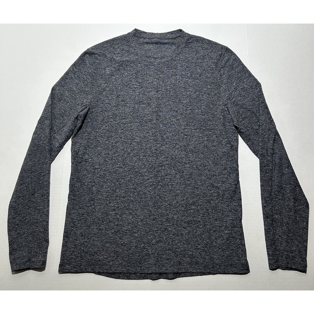 Lululemon Men's Medium Gray Heather Surge Warm Long Sleeve Shirt Fitness Stretch